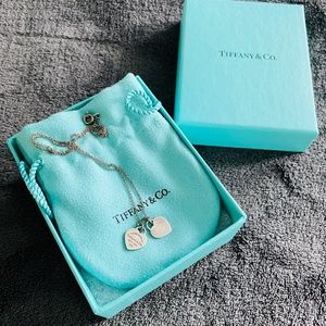 Tiffany Double Heart Tag Pendant Necklace